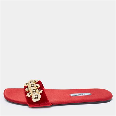 slippers prada donna|prada flat velvet slides.